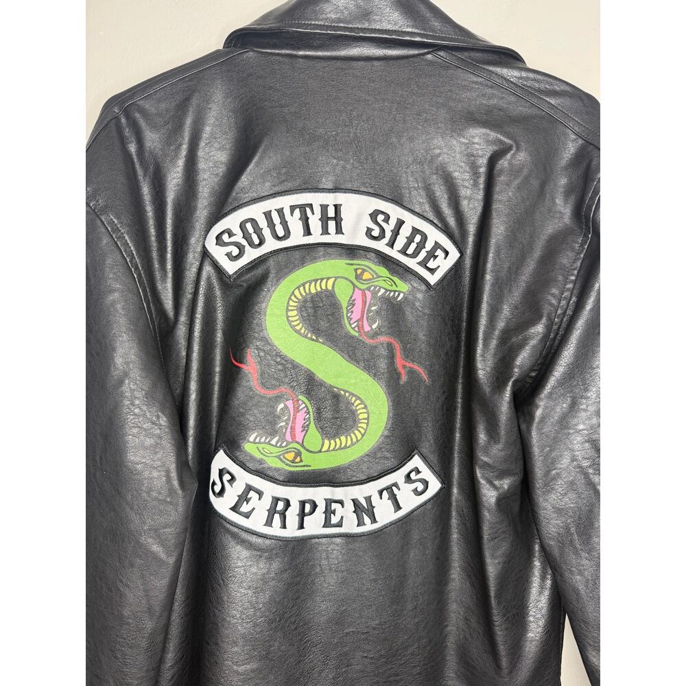 Archie Comics Riverdale South Side Serpents Faux Leather Moto Jacket Halloween - Picture 3 of 8